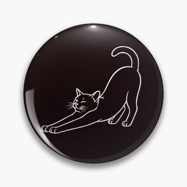Item preview, Stretching Black Cat – Funny Feline Illustration designed and sold by ArtPer-design.
