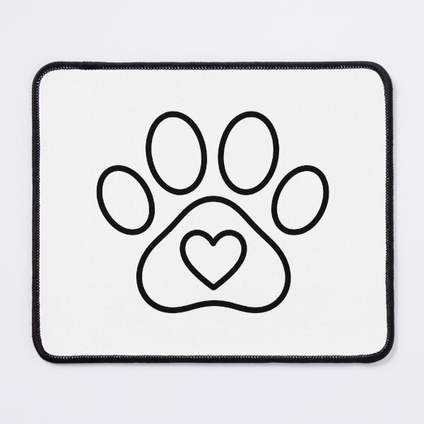 Item preview, Minimalist Cat Paw Print with Heart - Line Art Design designed and sold by SimpleLinesCo.