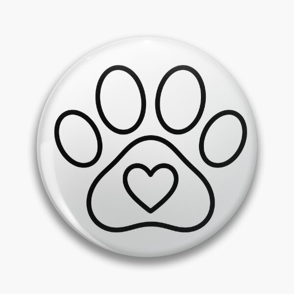 Aperçu de l'œuvre Motif minimaliste d'empreinte de patte de chat avec cœur - Illustration linéaire créée et vendue par SimpleLinesCo.