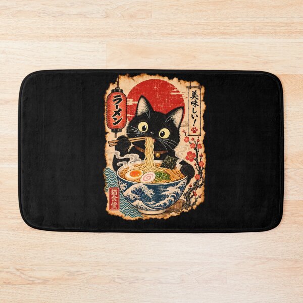 Item preview, Ramen Cat 2 - Neko Shokudo Vintage Ukiyo-e Poster designed and sold by TheSamuraiCat.