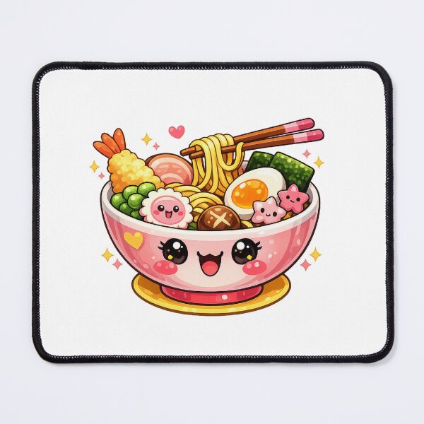 Item preview, Kawaii Happy Ramen Bowl Art designed and sold by Sommium .
