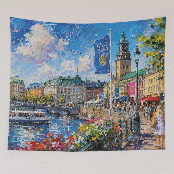 Item preview, Gothenburg, Sweden – a painting of a summer day in this beautiful Scandinavian city. designed and sold by GalleryKauffeld.