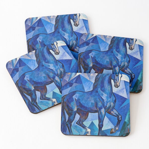 Item preview, Cubist Blue Horse in Mountains designed and sold by Simple Life & KAMOCHI.