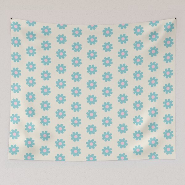 Item preview, Pastel Blue Pink Retro Flower designed and sold by GemsAnatomy.