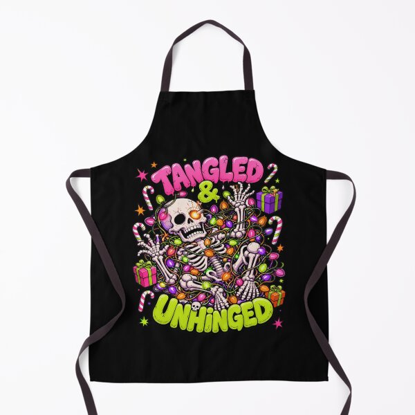 Item preview, Tangled And Unhinged Funny Christmas Skeleton Lights Tee designed and sold by Design Vibras.