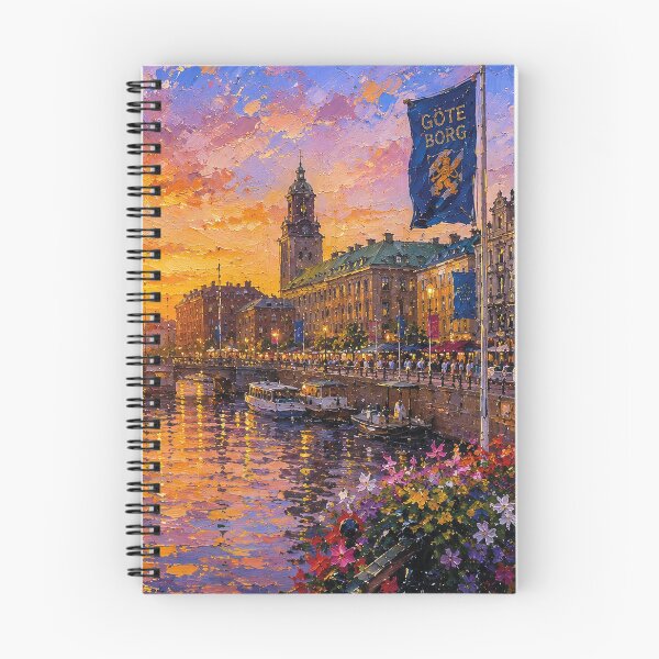 Item preview, Gothenburg by night painting, Sweden – an artwork of this beautiful Scandinavian city. designed and sold by GalleryKauffeld.