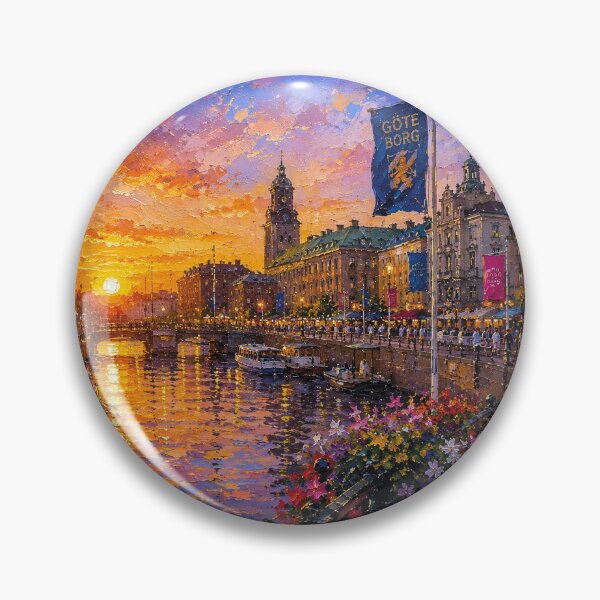 Item preview, Gothenburg by night painting, Sweden – an artwork of this beautiful Scandinavian city. designed and sold by GalleryKauffeld.