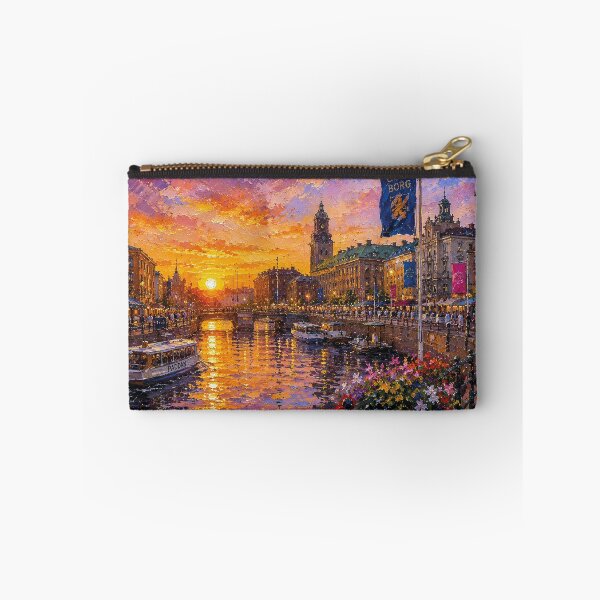 Item preview, Gothenburg by night painting, Sweden – an artwork of this beautiful Scandinavian city. designed and sold by GalleryKauffeld.