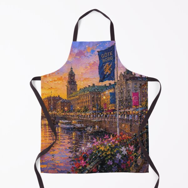 Item preview, Gothenburg by night painting, Sweden – an artwork of this beautiful Scandinavian city. designed and sold by GalleryKauffeld.