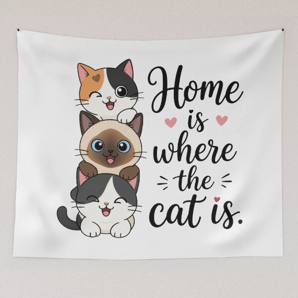 Item preview, Cute Stacked Cats Home Is Where The Cat Is designed and sold by VELORIA706.