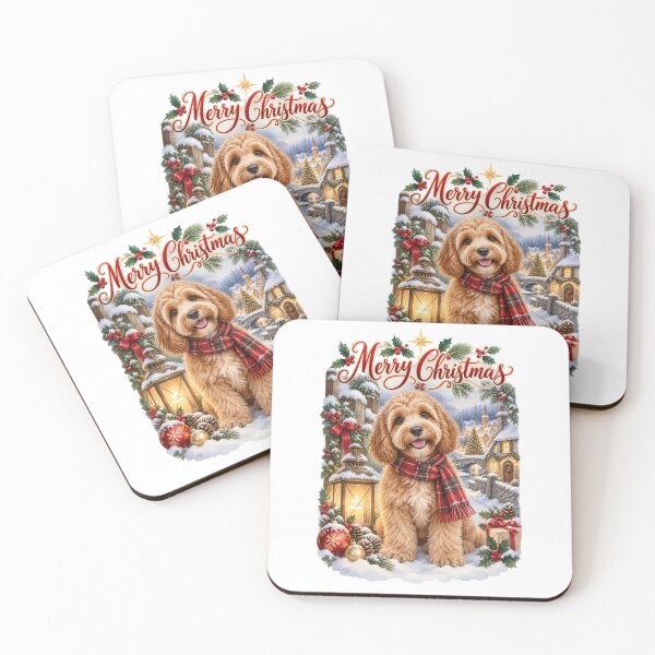 Item preview, Merry Christmas Cockapoo Dog Poster Whimsical Watercolor designed and sold by TravelMarvel.