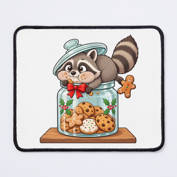 Item preview, Cute Christmas Raccoon in Cookie Jar | Kawaii Holiday Cookie Lover designed and sold by MrDev.