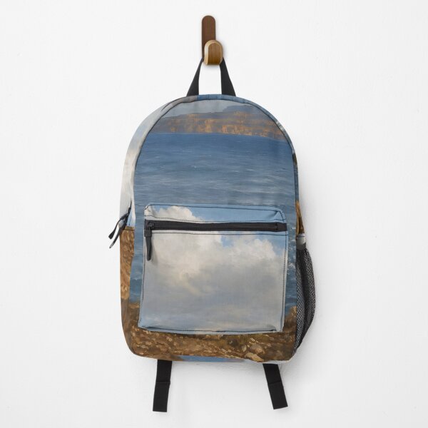 Item preview, Mediterranean Coastal Landscape Oil Painting Print designed and sold by FMVStudio.