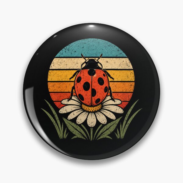 Item preview, Retro Ladybug Daisy Vintage Nature Garden Insect designed and sold by Moizento.