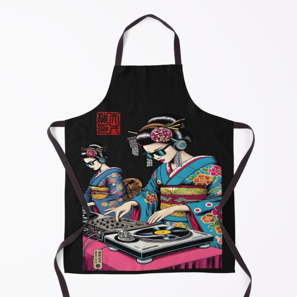 Item preview, Ukiyo-e Geisha DJ Japanese Woodblock Art Print designed and sold by SakuraJapanArt.