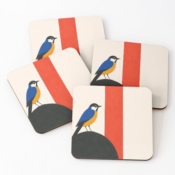 Item preview, Color Block Bird Art | The Long Wait Modernist Print designed and sold by Filora Atelier | Bird Art.