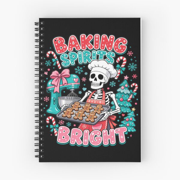 Item preview, Baking Spirits Bright Pastry Chef Skeleton Christmas Tee designed and sold by Design Vibras.