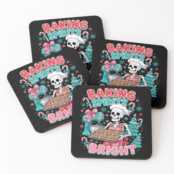 Item preview, Baking Spirits Bright Pastry Chef Skeleton Christmas Tee designed and sold by Design Vibras.