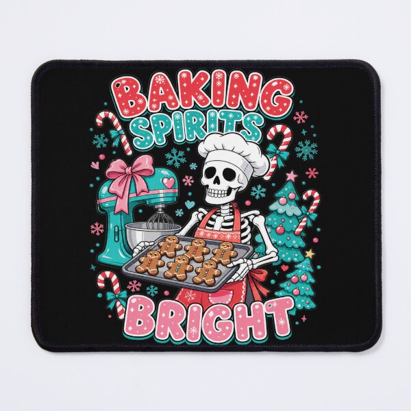 Item preview, Baking Spirits Bright Pastry Chef Skeleton Christmas Tee designed and sold by Design Vibras.