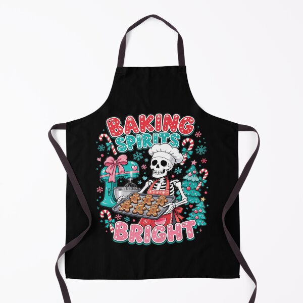 Item preview, Baking Spirits Bright Pastry Chef Skeleton Christmas Tee designed and sold by Design Vibras.
