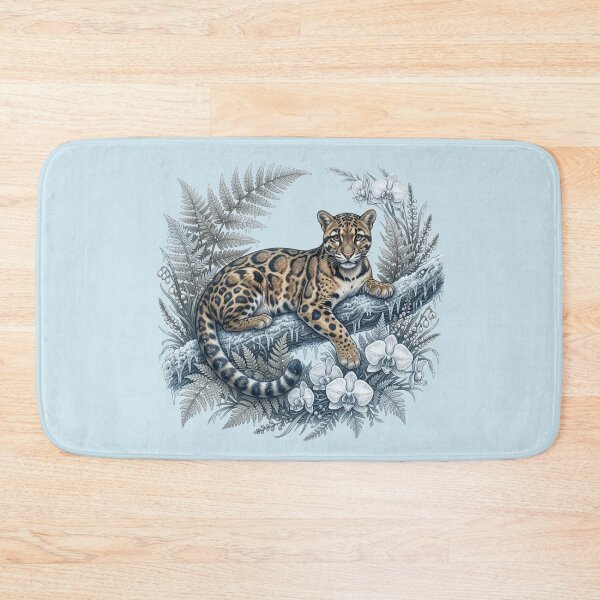 Item preview, Frosted Winter Clouded Leopard Orchids Ferns  designed and sold by BirdsnStuff.