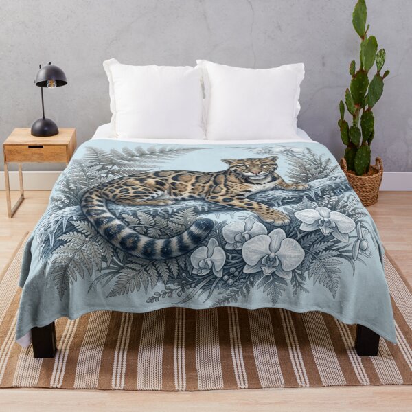 Item preview, Frosted Winter Clouded Leopard Orchids Ferns  designed and sold by BirdsnStuff.