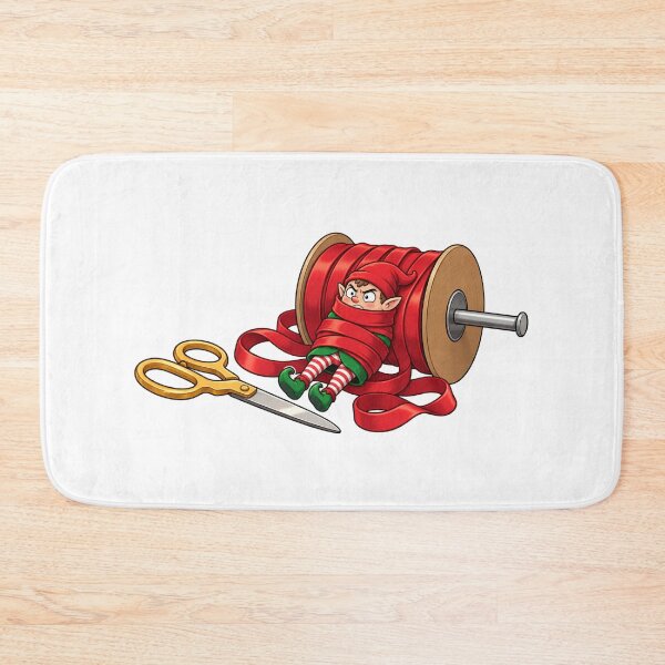 Item preview, Cute Christmas Elf Wrapped in Red Ribbon | Funny Kawaii Holiday Elf designed and sold by MrDev.
