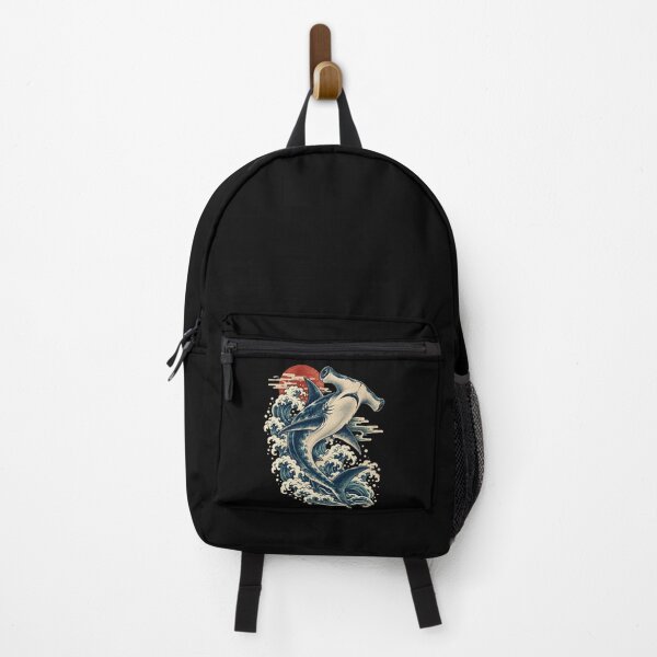 Item preview, Hammerhead Shark Ocean Wave Japanese Style Illustration designed and sold by ROUX-ART.