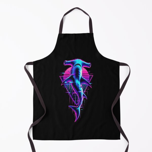 Item preview, Hammerhead Shark Neon Retro Vaporwave Graphic designed and sold by ROUX-ART.