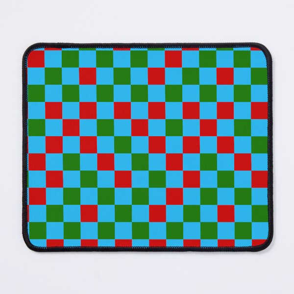 Item preview, Red Green and Cyan blue Checkered  Design   designed and sold by PatternTitan.