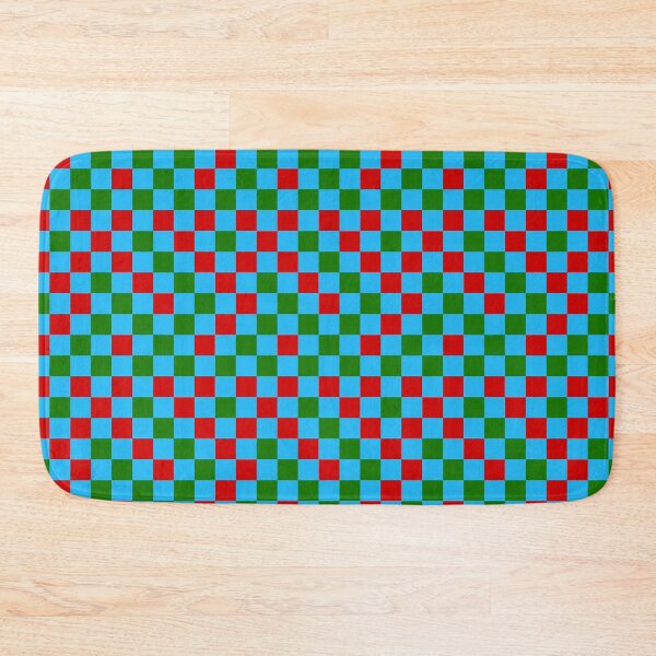 Item preview, Red Green and Cyan blue Checkered  Design   designed and sold by PatternTitan.