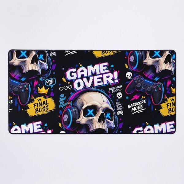 Item preview, Final Boss Game Over Gamer Skull designed and sold by Skulls & Calaveras.