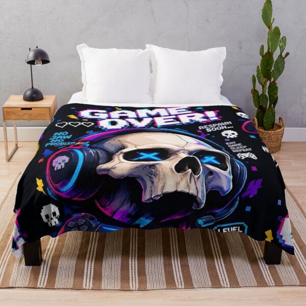 Item preview, Final Boss Game Over Gamer Skull designed and sold by Skulls & Calaveras.