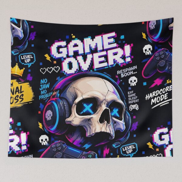 Item preview, Final Boss Game Over Gamer Skull designed and sold by Skulls & Calaveras.