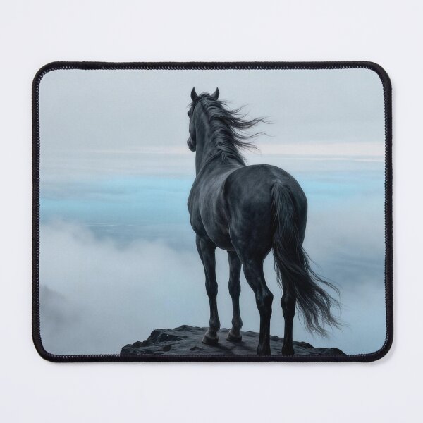 Item preview, Black Horse on Misty Cliff Edge designed and sold by Simple Life & KAMOCHI.