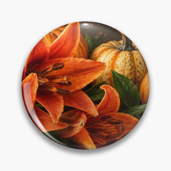 Item preview, Autumn Lilies and Glowing Pumpkins designed and sold by Kimberly Palmer.