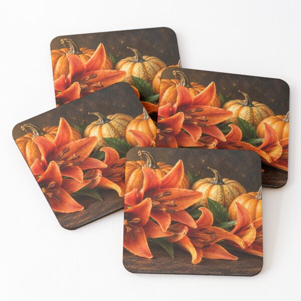 Item preview, Autumn Lilies and Glowing Pumpkins designed and sold by Kimberly Palmer.