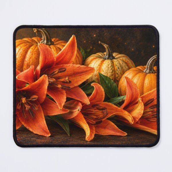 Item preview, Autumn Lilies and Glowing Pumpkins designed and sold by Kimberly Palmer.