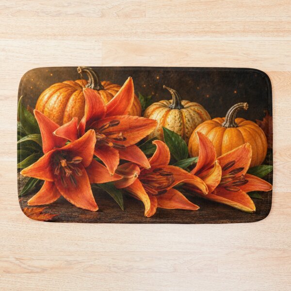 Item preview, Autumn Lilies and Glowing Pumpkins designed and sold by Kimberly Palmer.