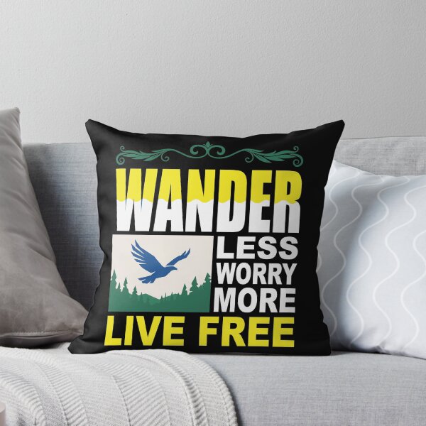 Item preview, Less Worry More Wander Live Free Adventure Design designed and sold by VibeForgeCo24.