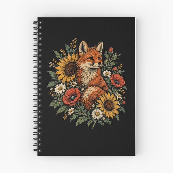 Item preview, Retro Fox Surrounded By Vintage Wildflower Garden designed and sold by Moizento.