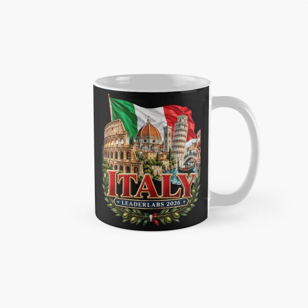 Item preview, Italy Travel Art Collage with Iconic Landmarks and Flag designed and sold by ROUX-ART.