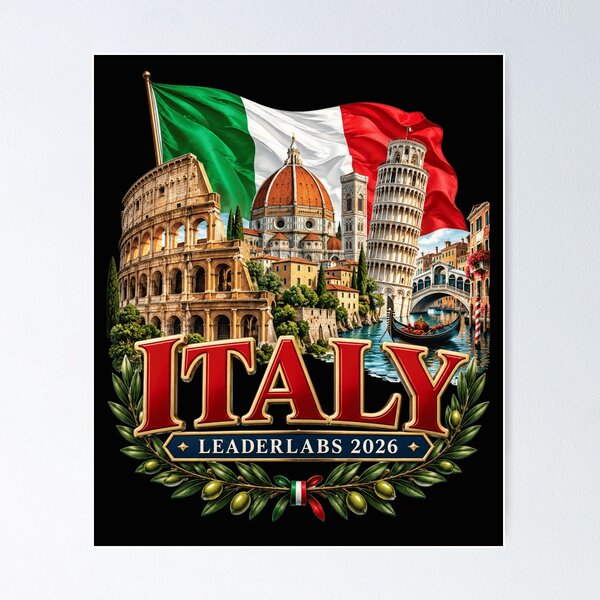 Item preview, Italy Travel Art Collage with Iconic Landmarks and Flag designed and sold by ROUX-ART.