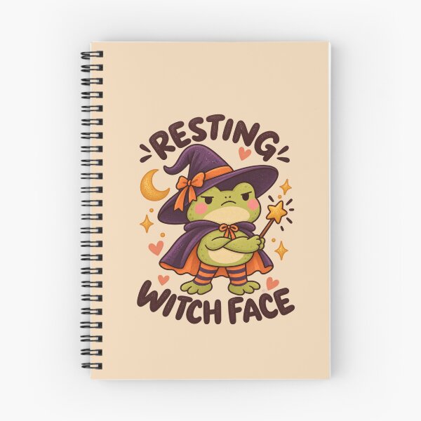 Item preview, Resting Witch Face Frog – Funny Halloween Witch Frog designed and sold by SnugbugStudios.