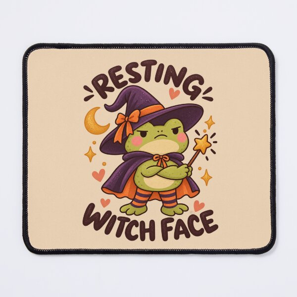 Item preview, Resting Witch Face Frog – Funny Halloween Witch Frog designed and sold by SnugbugStudios.