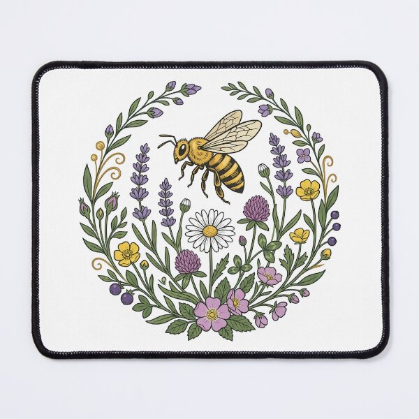 Item preview, Botanical Bee and Wildflower Garden Emblem designed and sold by seunghus.