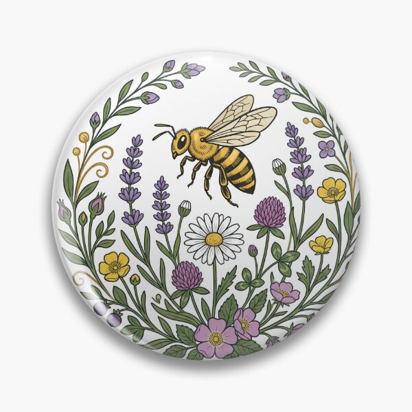 Item preview, Botanical Bee and Wildflower Garden Emblem designed and sold by seunghus.