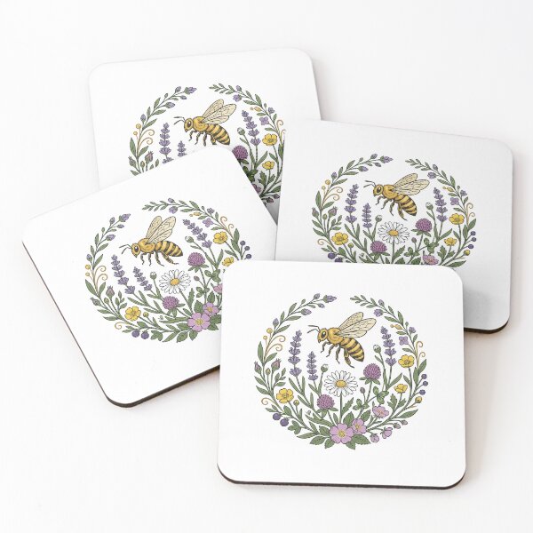 Item preview, Botanical Bee and Wildflower Garden Emblem designed and sold by seunghus.