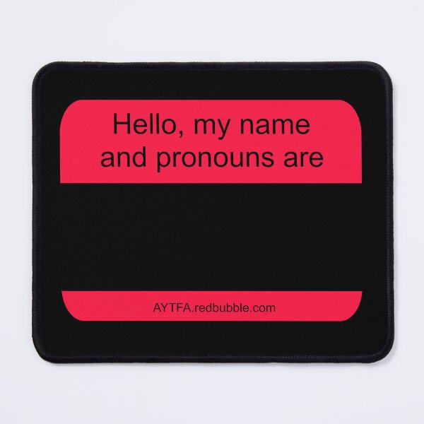 Item preview, Hello - Name & Pronouns in Black&Red designed and sold by AYTFA.