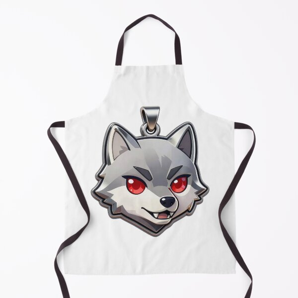 Item preview, cute wolf head pendant with red eyes anime style designed and sold by WildArtIT.